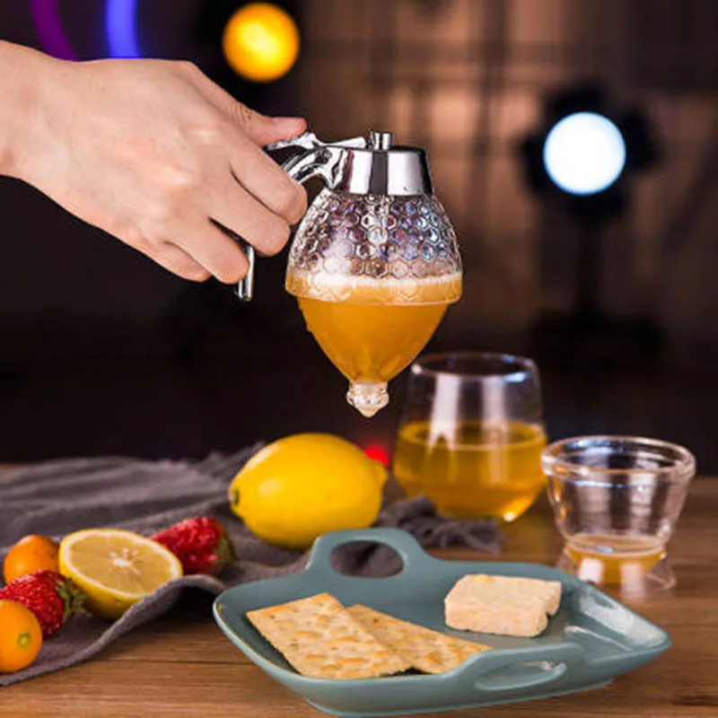 

Plastic No Drip Honey Dispenser Gravy Boat Olive Oil Vinegar Dispens Plastic Squeeze Bottle Maple Syrup Dispensers Storage Jar