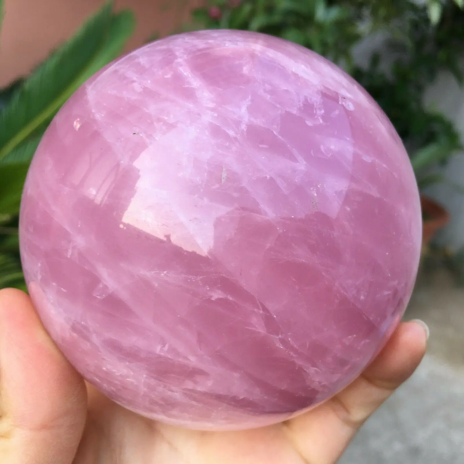 

The top!Natural Pink Rose Quartz Ball Crystal Ball Healing Gem + Base Seat