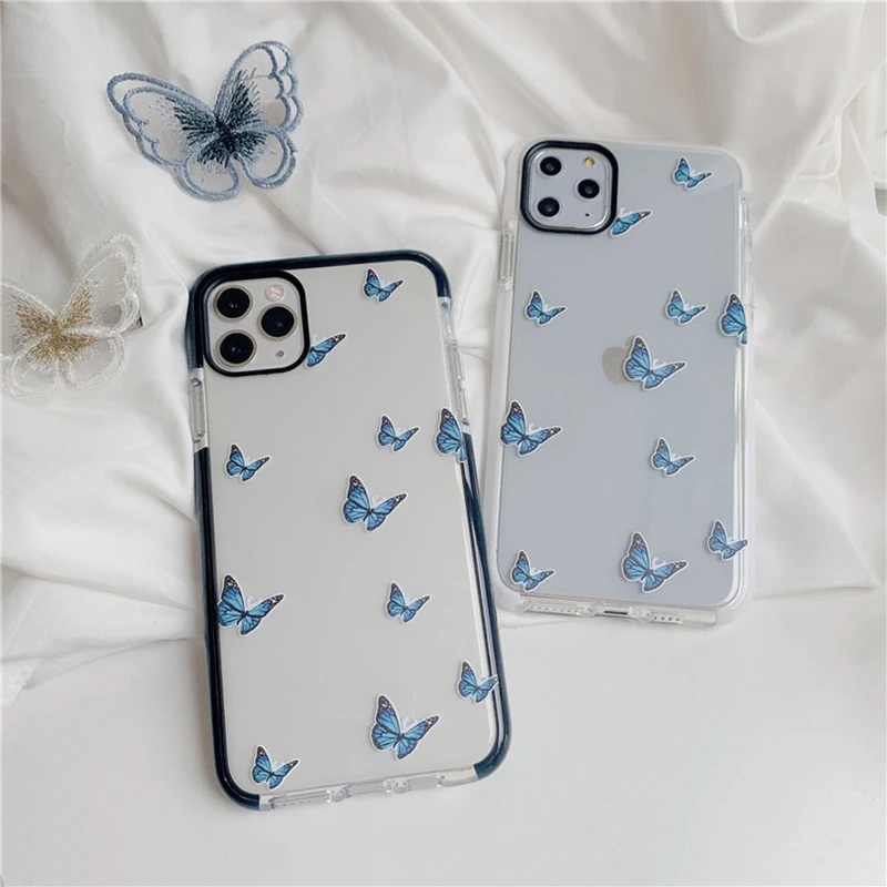 

for iPhone 12 Case Luxury Silicone Full Protection Soft Cover Spring Butterfly Case for iPhone 12 Phone Case