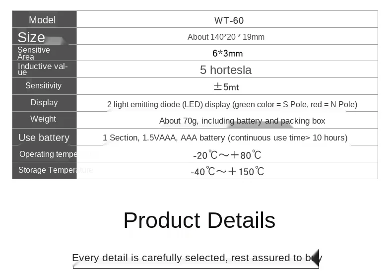 WT-60 измеритель радиации Гаусс Магнитный Детектор Pen WT60 определительные магниты