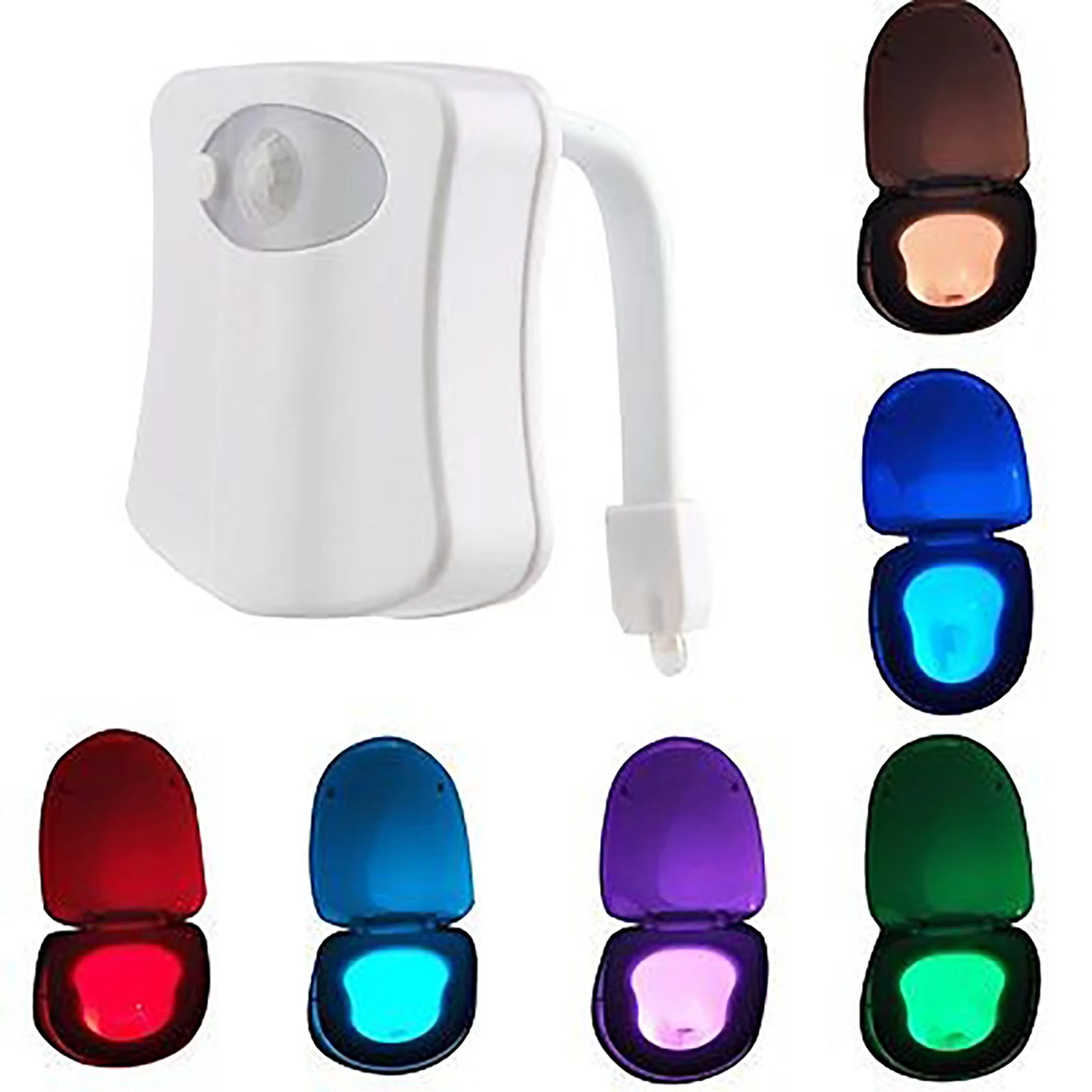 

8-Color Toilet Light Human Body Auto Motion Sensor Toilet Bowl Night Light