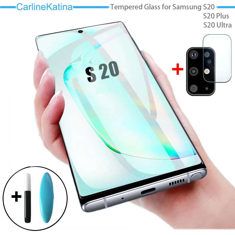Закаленное УФ стекло для Samsung Galaxy S20 Ultra S20Plus S 20 защита экрана 2 в 1 Plus пленка