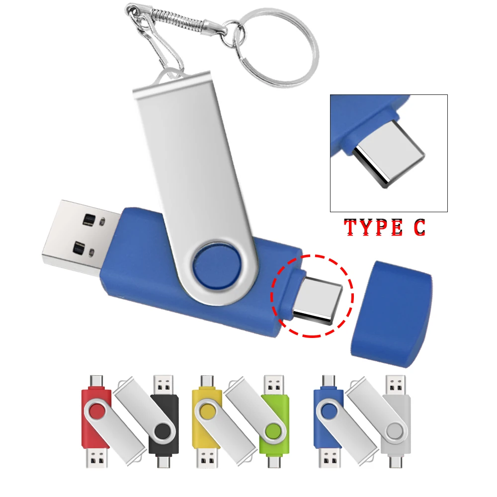 

USB 2.0 TYPE C USB Flash Drive 2.0 OTG Pen Drive 256GB 128GB 64GB 32GB 16GB Memoria USB Stick 2 In 1 High Speed Pendrive Gifts