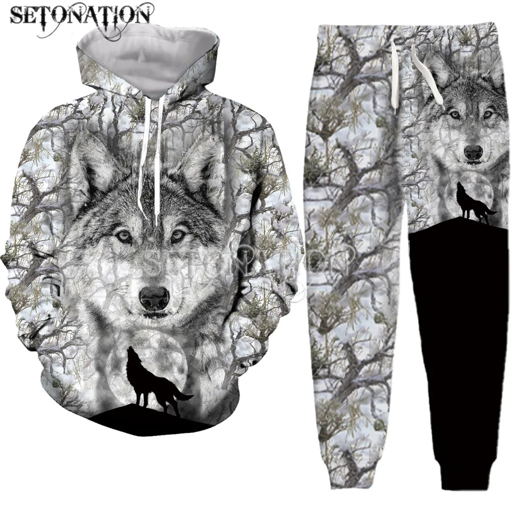 

Camo Hunting Animals wolf men/women New fashion cool 3D print fashion hoodies/sweatshirt/pants/Tracksuit dropshipping