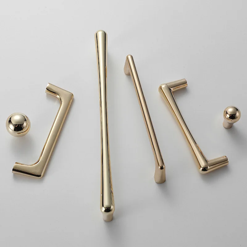 Ручки шкафа золотого цвета для ящика Тянет матовый латунный кухонный гарнитур