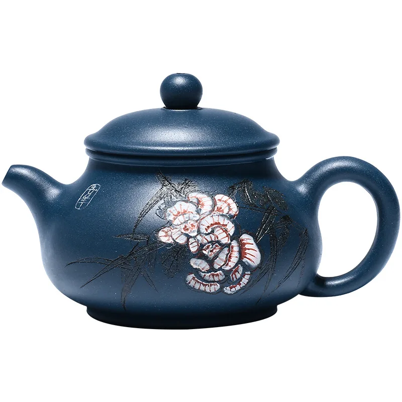 

Yixing purple clay teapot origin pure hand-painted pan teapot online shop teapot