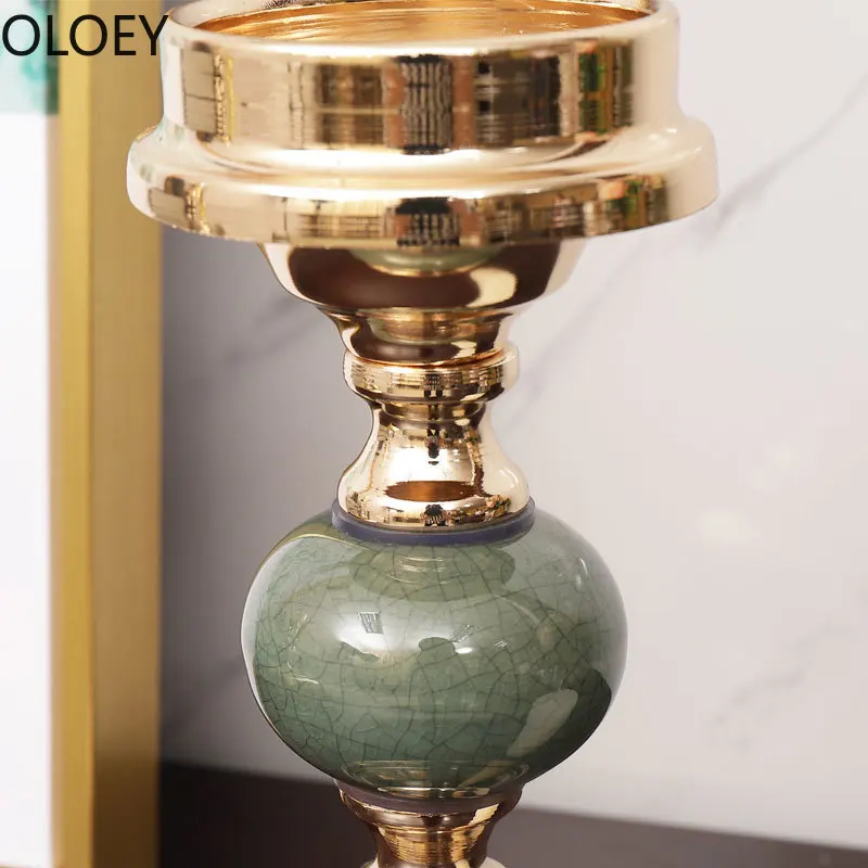 Скандинавский подсвечник и набор золотой романтический стеклянный