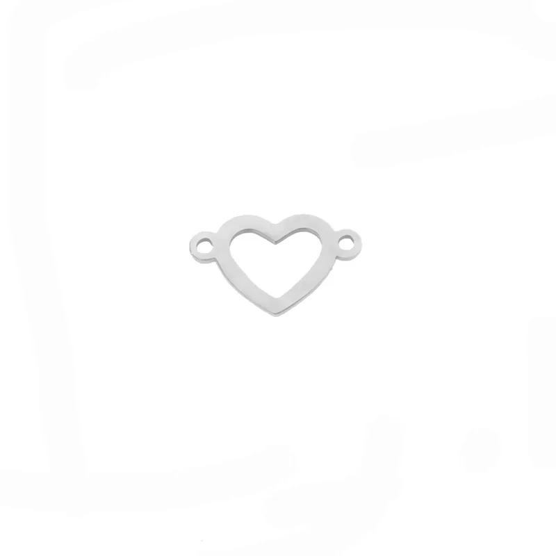 Ожерелье с подвеской в виде сердца из нержавеющей стали 5 шт./лот 12 х20 мм фурнитура