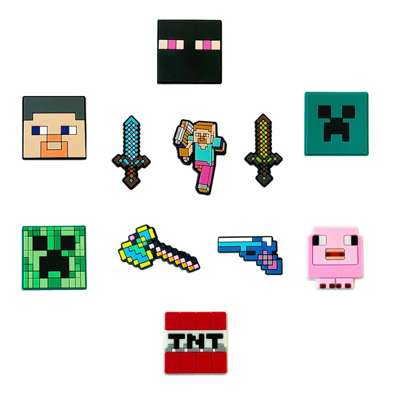 

2022 New My World Shoe Buckle Croc Charms Shoe Accessories PVA Soft Glue Decoration Detachable Free Shipping Wholesale Available