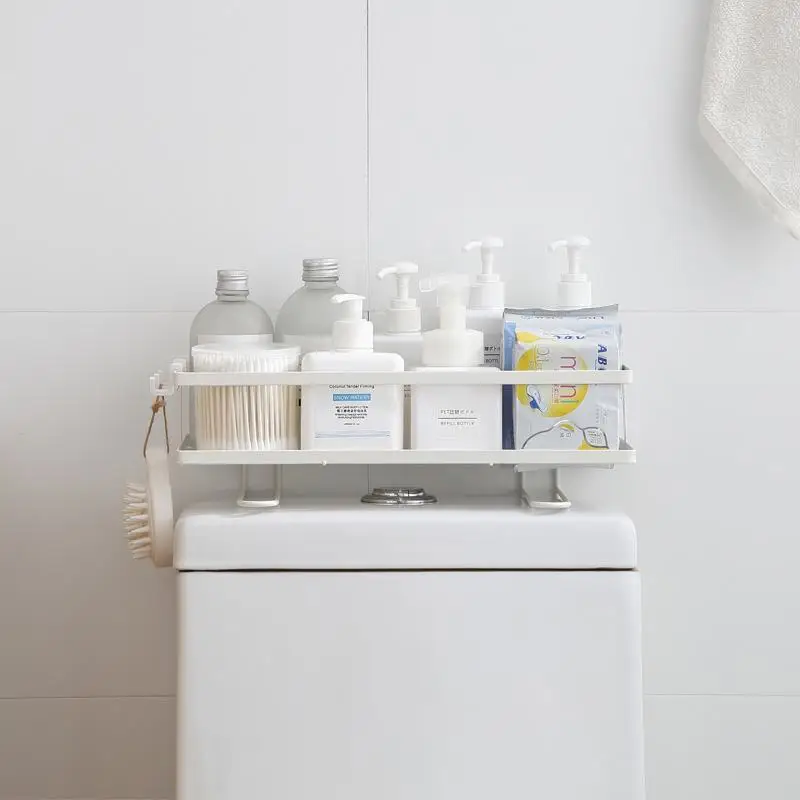 

Creative New Non-Perforated Toilet Shelf Bathroom Bathroom Wall Hanging Non-Installation Toilet Restroom Iron Storage Rack
