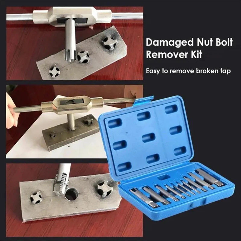 

10Pcs Damaged Taps Remover Screw Tap Extractor Set Broken Taps Removal Kit