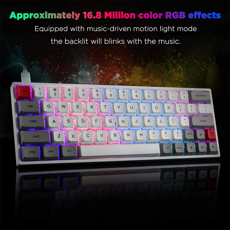 Механическая клавиатура SKYLOONG SK64S с 64 клавишами Беспроводная игровая Bluetooth RGB