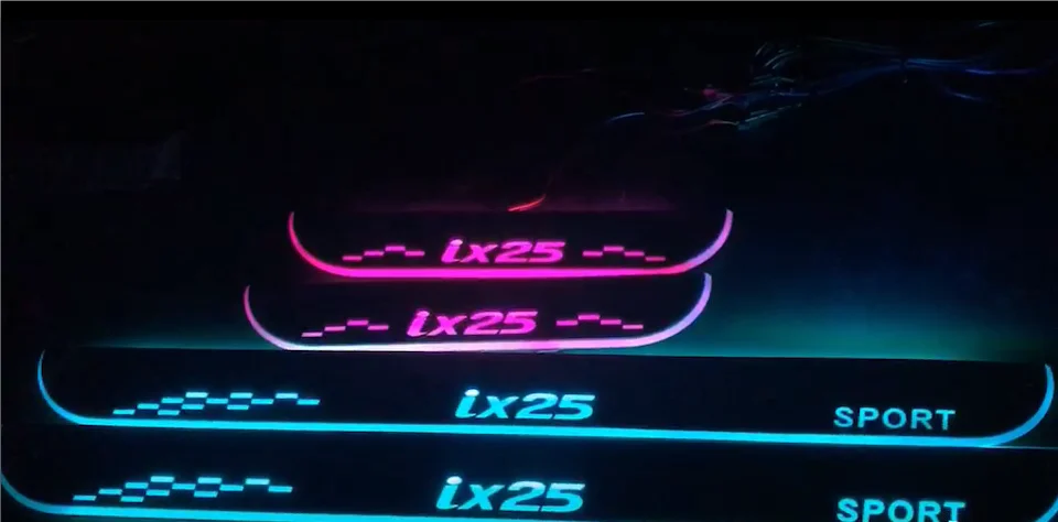 

RQXR led moving door scuff for Hyundai ix25 dynamic door sill plate flat lining overlay Flowing/still light