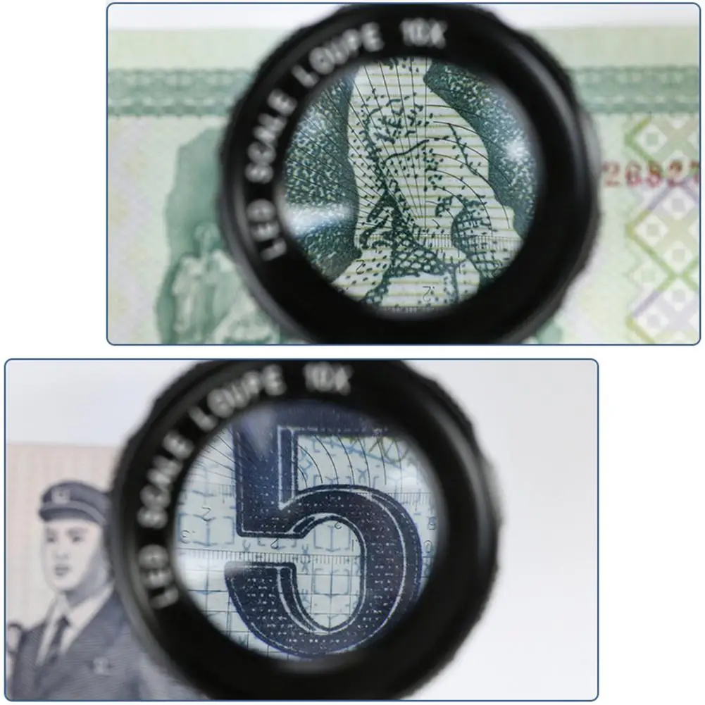 10X увеличительное Стекло подставкой измерительный Лупа весы с светодиодный