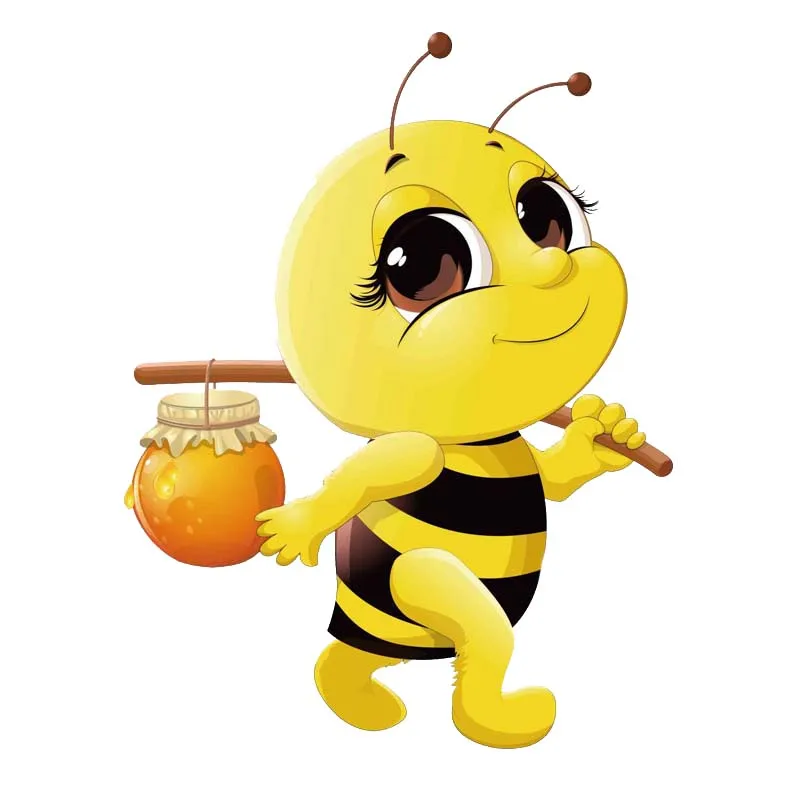 

Bees With Honey Decal PVC Car Sticker 15.1CM*19.8CM