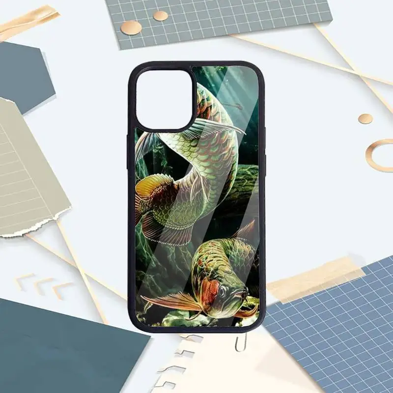 

Carp Fishing retro pattern Phone Cases PC for iPhone 11 12 pro XS MAX 8 7 6 6S Plus X 5S SE 2020 XR Luxury brand shell funda