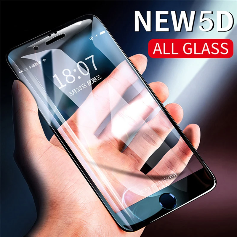 Закаленное стекло 0 23 мм 9H 5D с полным покрытием для iPhone 12 11 Pro Max XS XR X 10 8 7 6 Plus