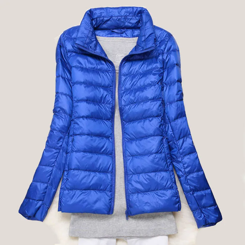 

2022 New Brand 90% White Duck Down Ultra Light Jackets Women Autumn Winter Down Jacket Coat Female Zip Pocket Down Jacket Parkas