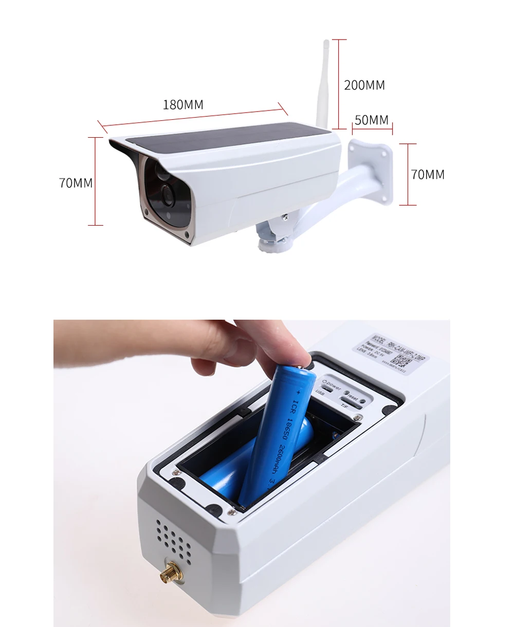 1080P Беспроводная ip-камера на солнечной энергии, WiFi Водонепроницаемая камера безопасности, ИК камера ночного видения, камера видеонаблюдения, CCTV