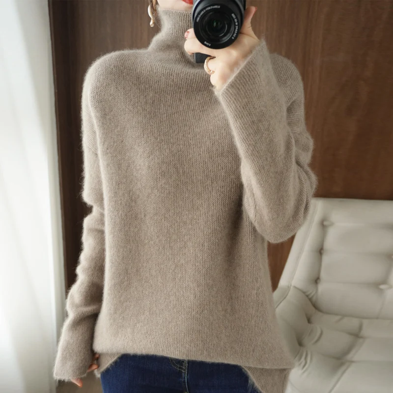 

Lafarvie Wool Sweater Women Turtleneck Long Sleeve Casual Warm Oversize Female Pullover Knitted Autumn Winter Pull Jumper Clothe
