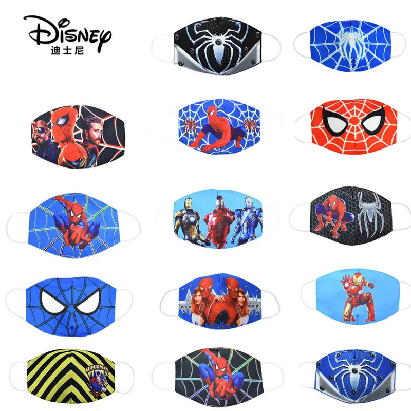 

Disney Marvel Spiderman Children's Face Maks Marvel Frozen Cotton Anti-Dust Protective washable Maks for boys girls toys
