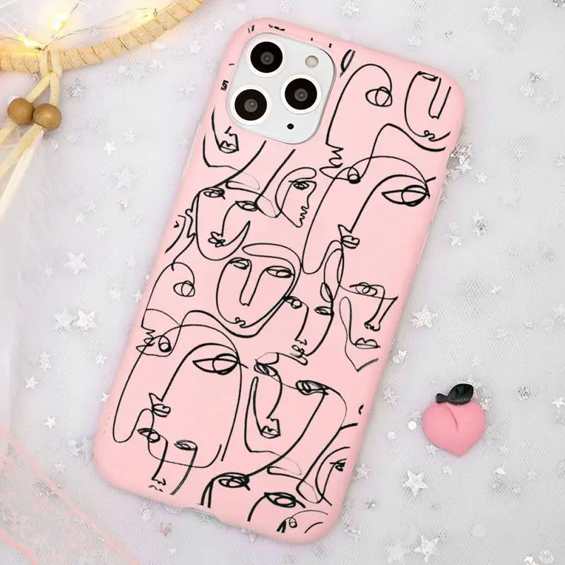 

Funny Face Abstract Cartoon Phone Case Candy Color Soft TPU for iPhone 11 12 mini pro XS MAX 8 7 6 6S Plus X SE 2020 XR