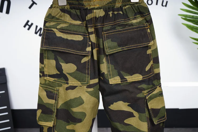 

Spring Children Boys Cotton Sport Pants Casual Camouflage Printed Teenage Boys Cargo pants Kids Trousers Beam Foot Pants 2-7year