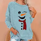 Женский Рождественский свитер 2020, модные рождественские костюмы с круглым вырезом и принтом, пуловер, топы, свитер