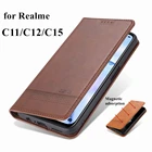 Роскошный Магнитный кожаный чехол для OPPO Realme C15 C12 C11 C25 C25s, флип-чехол, кошелек, защитный чехол, чехол, чехлы