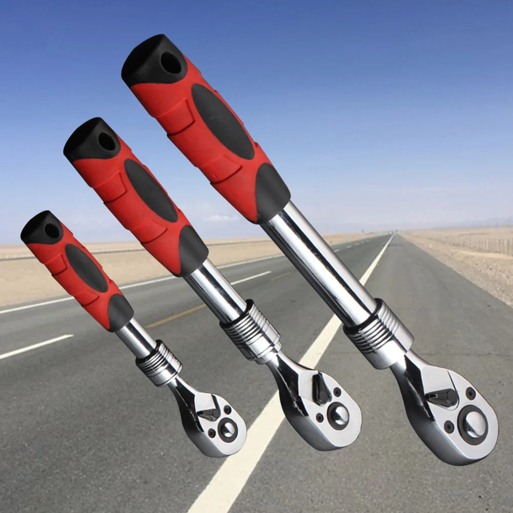 3pcs Drive Long Quick Release Telescopic Ratchet Wrench Set Repair Tool 72 Tooth Vehicle Extendable Handle Handheld Maintainence |