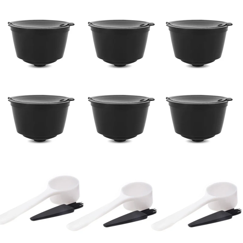 6PC Black Фильтр для кофе многоразовый заполненный капсульный фильтр чашка бариста инструменты эспрессо Инструмент совместим с nestle машина - Цвет: 6PC Black