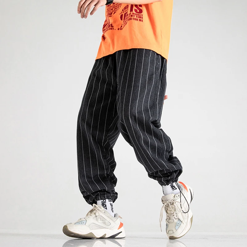 

Мужские клетчатые шаровары, Корейская уличная одежда, мужские свободные брюки до щиколотки, новинка 2021, мужская одежда в стиле Харадзюку