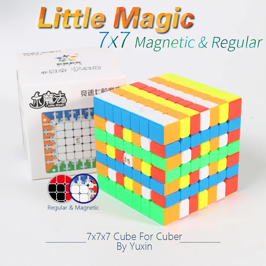 7x7x7 кубик головоломка MagicYuxin Магическая 7x7 магнитный и Регулируемый без наклеек