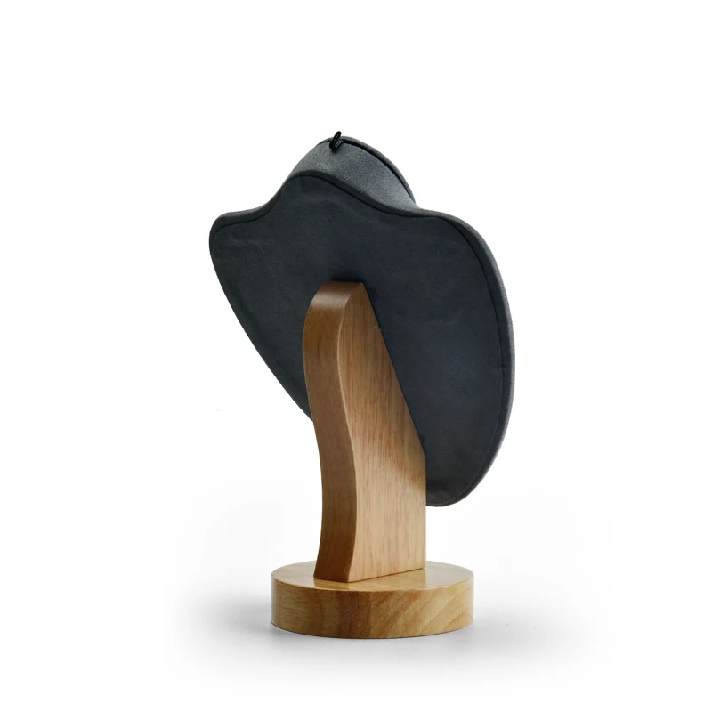 Oirlv New Wooden Necklace Display Stand with Microfiber insert Mannequin Model Pendant Holder Jewelry Expositor Shop Counter