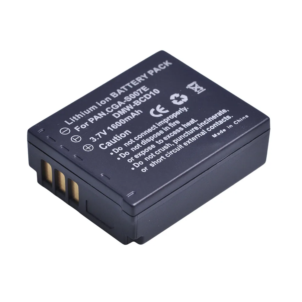 Tectra 1600 мА/ч 2 шт. CGA-S007 CGA-S007E CGAS007 литий-ионная батарея для PANASONIC Lumix DMC TZ1 TZ2 TZ3 TZ4 TZ5 TZ50