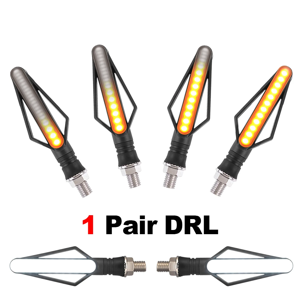2 Pcs DRL Model 12 В светодиодный указатель поворота, лампы, светильник для остановки воды, сигнальный светильник для мотоцикла, сигнальный светильник s, сигнальный фонарь, светодиодный фонарь - Цвет: 2 Pcs DRL Model