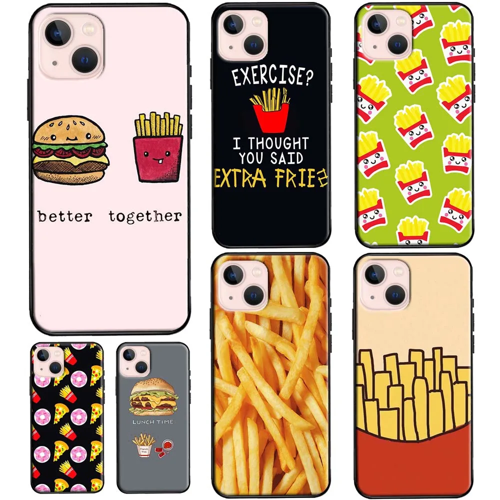 food french fries burger pizza Case For iPhone 12 Pro 11 Pro Max 6S 7 8 Plus XR XS Max X 12 Mini SE 2020 Cover Shell