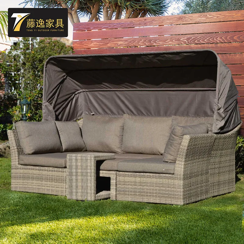 Досуг диван из ротанга лежа кровать с навесом внутренний двор вилла ротанговая