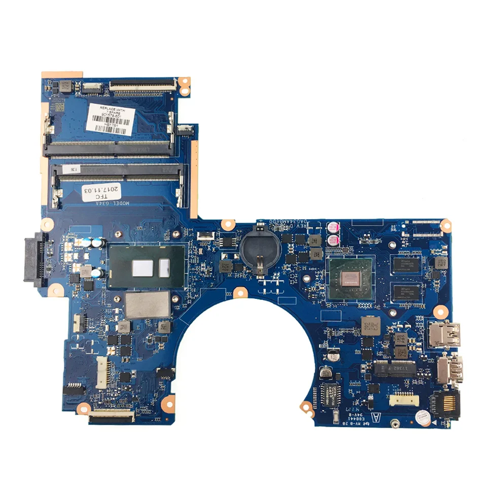 

G34A For HP 15-AU Laptop Motherboard DAG34AMB6D0 901578-601 901578-001 With SR2ZU i5-7200U GT940M GPU 100% Fully tested OK
