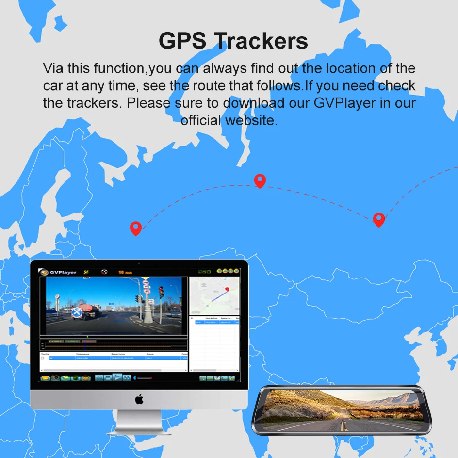 Зеркало заднего вида RUCCESS DVR Автомобильный видеорегистратор с двумя объективами
