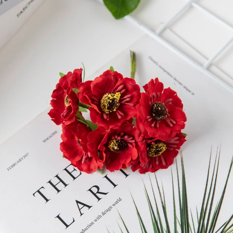 

Искусственные мини-букеты из шелковых цветов вишни smr 60 шт.