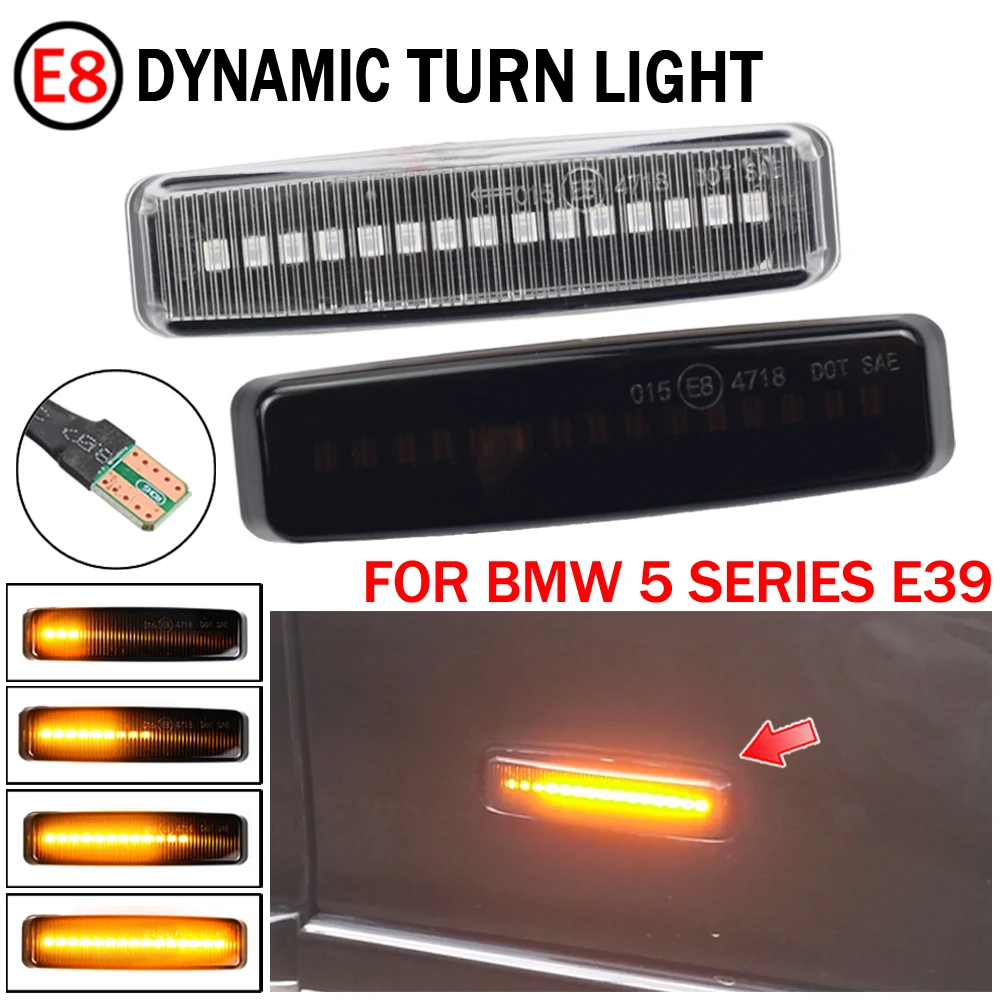 

2pcs LED Car Side Marker Light Repeater Turn Signal Light For BMW serie 5 E39 12/1995-06/2003 todos los modelos