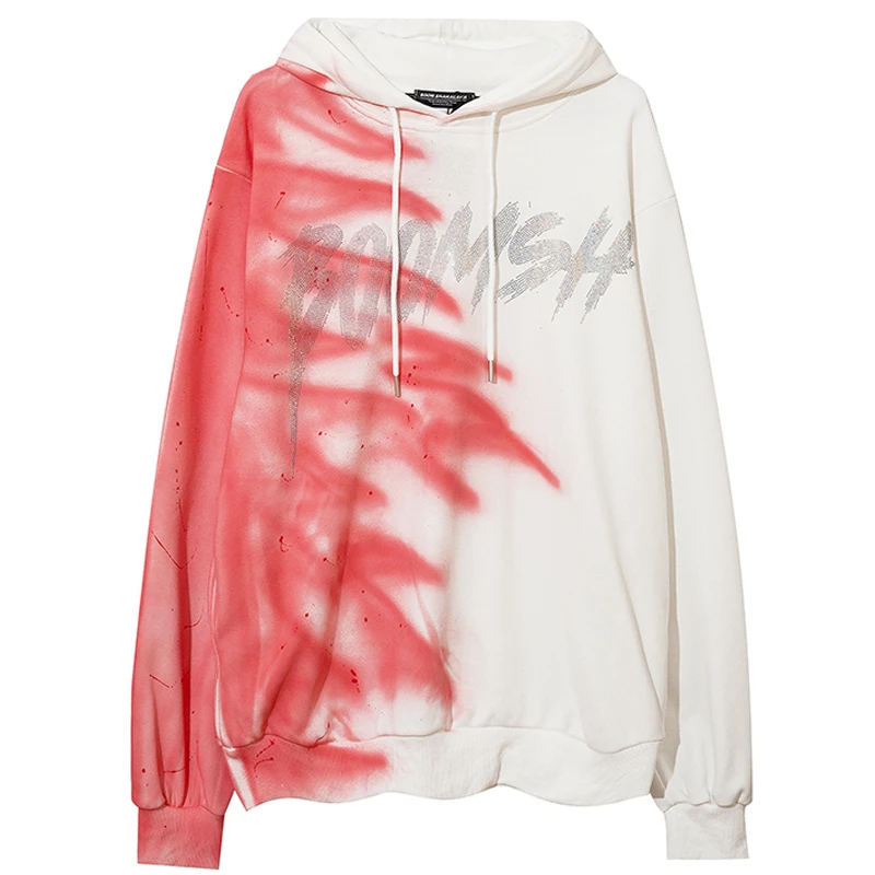 

Mens Tie Dye Printed Hoodies Sweatshirt Unisex Autumn Oversize Retro Pullover 100%Cotton Couple Hooded Tops Coat худи оверсайз