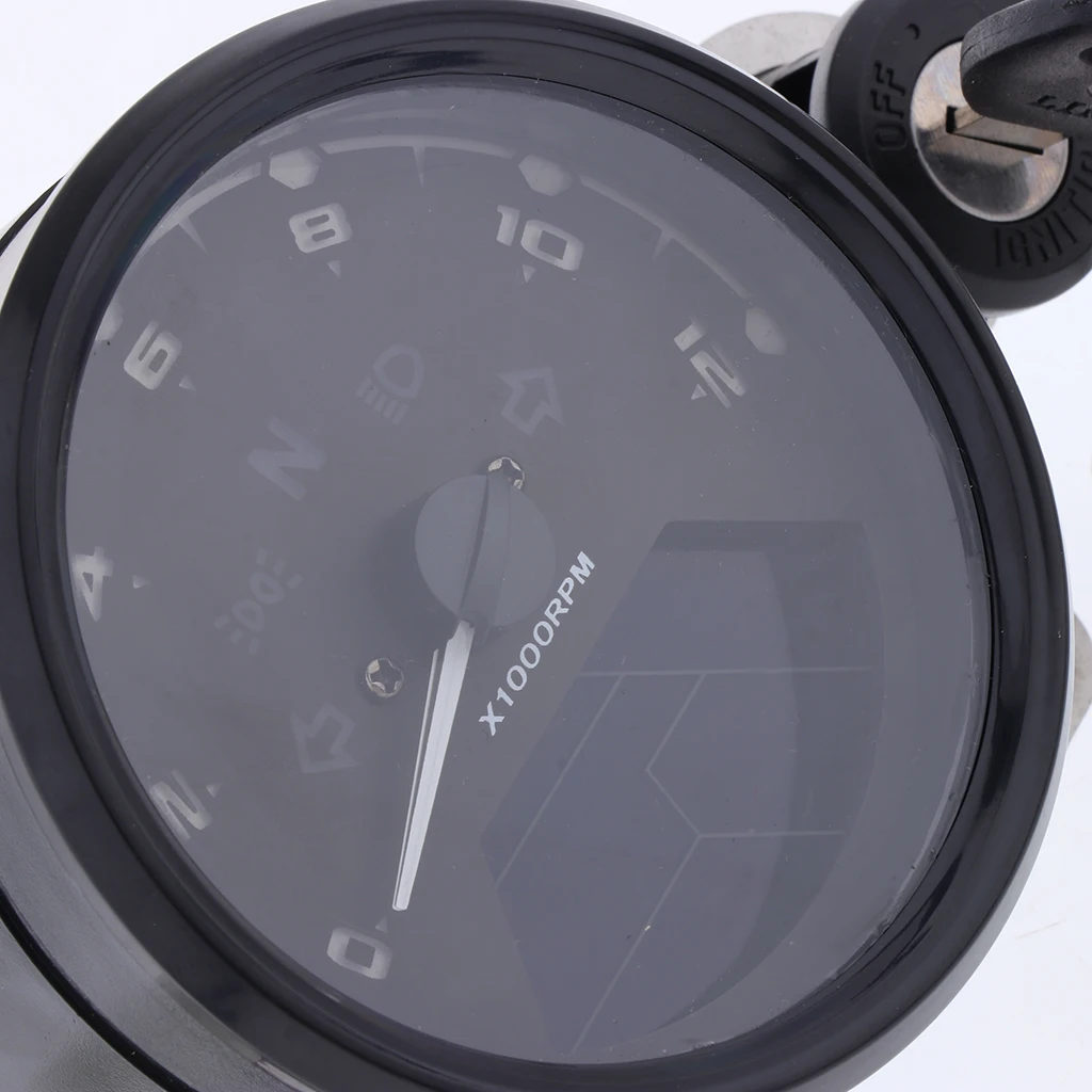 

Universal Motorcycle Modified Dual Speedometer Odometer RPM Speed Fuel Gauge Black Lens