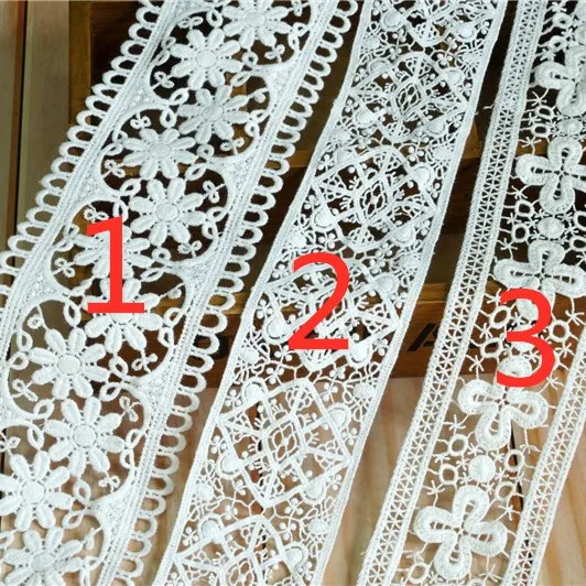2 ярда хлопок кружево отделка Венеция Off-white Вязание крючком кружева цветочный