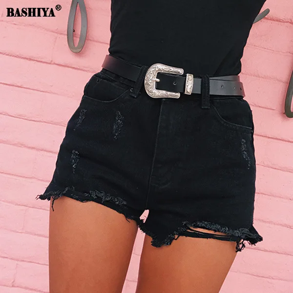

Fashion Ripped Hole Tassel Hollow Out Denim Shorts Women High Waist Jeans Summer Vintage Baggy Denim Pants 2021 New Streetwear