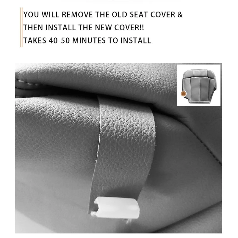 

For Chevy Silverado 1500 2500 3500 Driver Side Bottom Cloth Seat Cover Gray