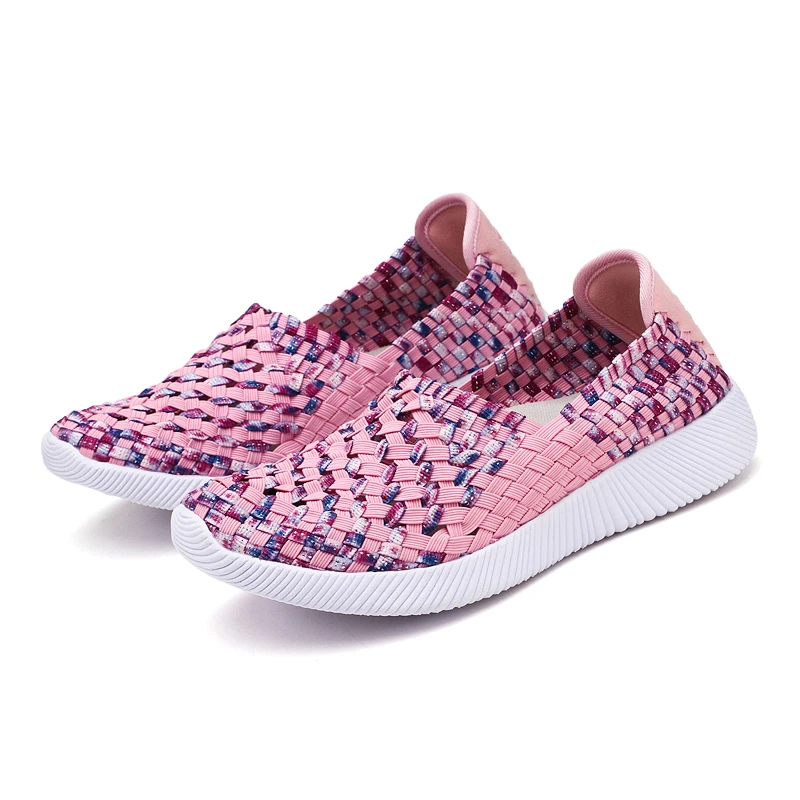 

Women Casual Shoes Summer Breathable Handmade Women Woven Shoes Fashion Comfortable LightWeight Wovening Women Flats