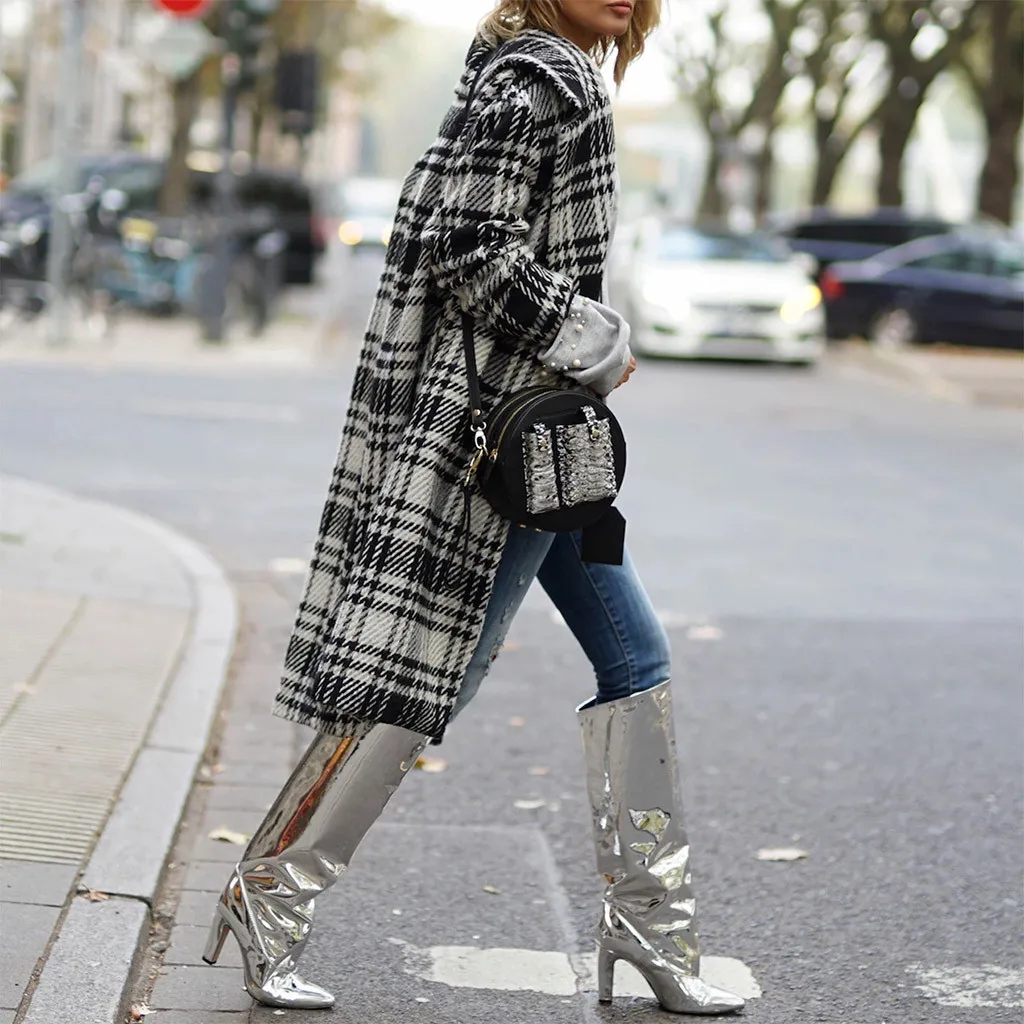 SAGACE элегантное осенне зимнее женское длинное пальто повседневное