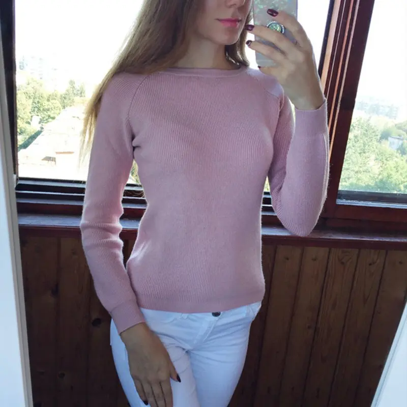 

High Quality Thick Warm Women Autumn Winter Pullover Sweater Knitted Casual Jumper Top O-Neck Long Sleeves Femme Sweater